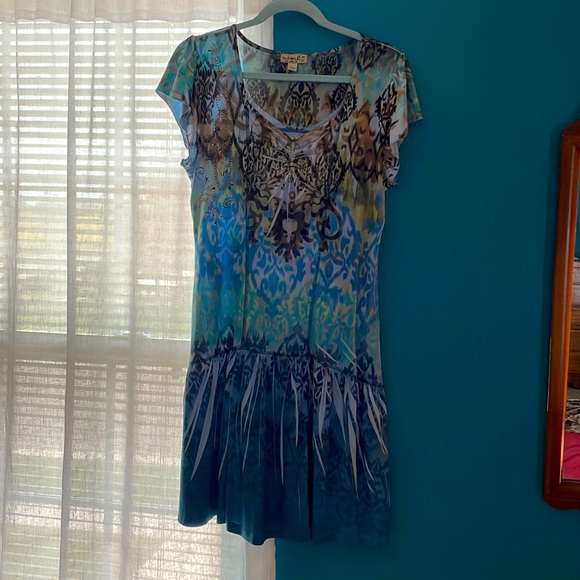 ONE WORLD Dresses & Skirts - Boho silky blues dress